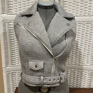 Blush Noir Moto Style Zippered Vest M